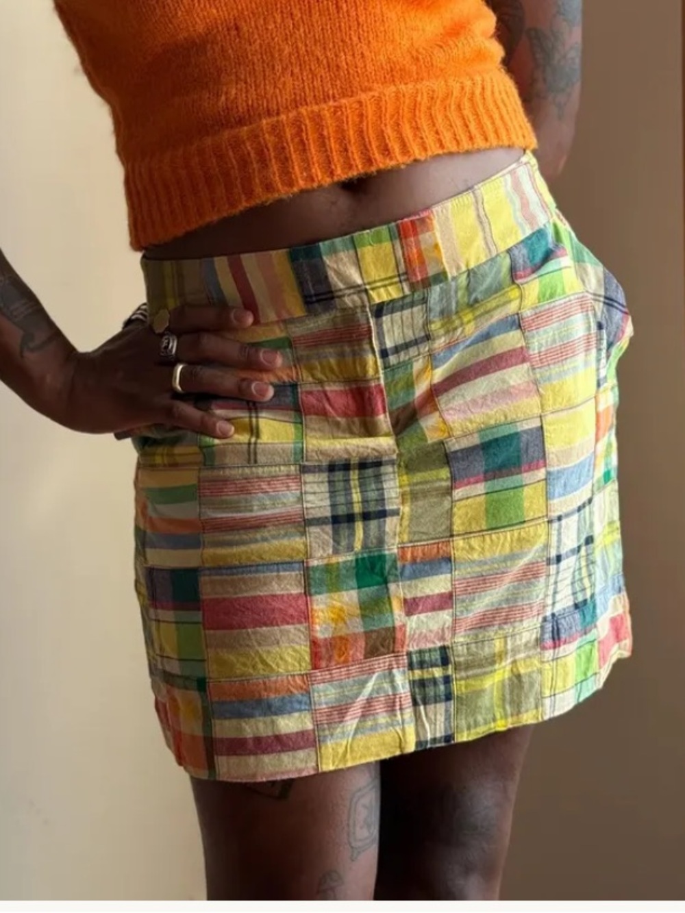 J. Crew vintage patchwork madras mini skirt 4